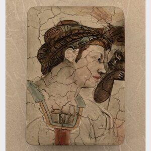 Vintage Resin Jewellery / Trinket Box with Michelangelo's Erythraean Sibyl